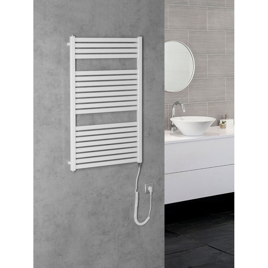 Aqualine - Ηλεκτρική πετσετοκρεμάστρα μπάνιου  TONDI-E 400W/230V 97 cm λευκό ευθεία