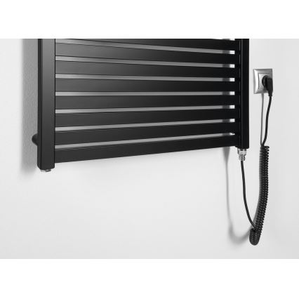 Aqualine - Ηλεκτρική πετσετοκρεμάστρα μπάνιου  TONDI-E 400W/230V 97 cm ματ μαύρο ευθεία
