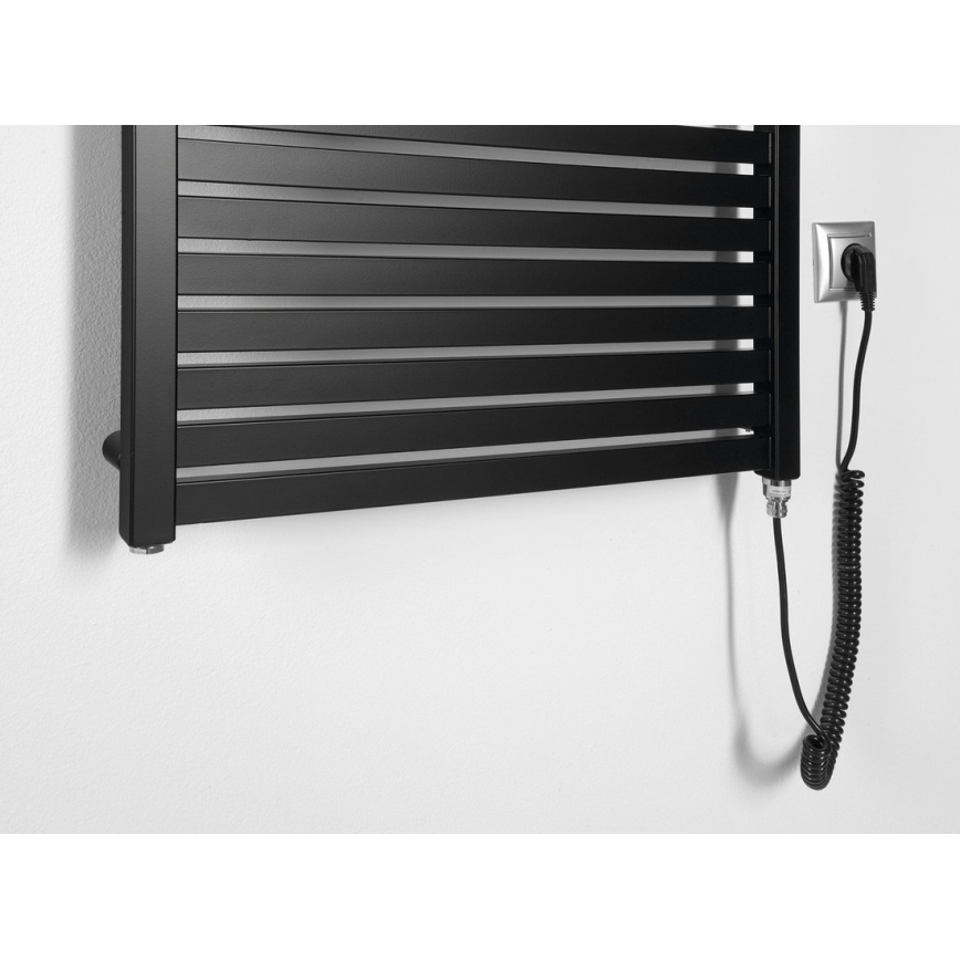 Aqualine - Ηλεκτρική πετσετοκρεμάστρα μπάνιου  TONDI-E 400W/230V 97 cm ματ μαύρο ευθεία