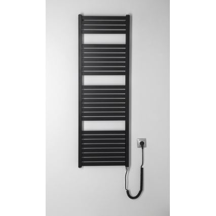 Aqualine - Ηλεκτρική πετσετοκρεμάστρα μπάνιου TONDI-E 500W/230V 133 cm ματ μαύρο ευθεία