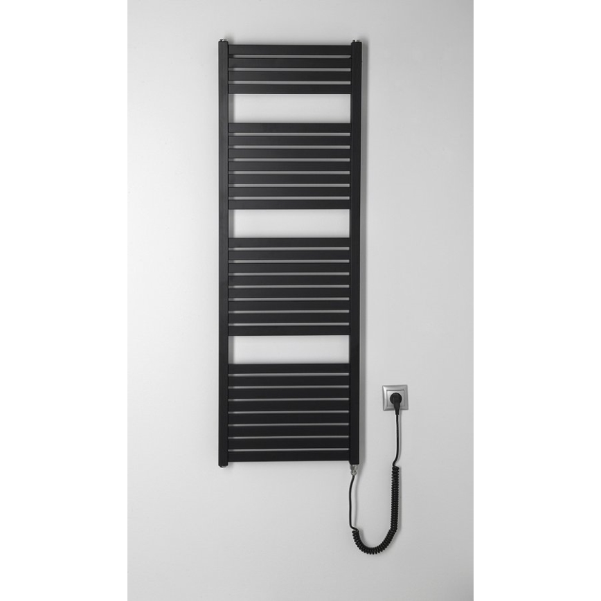 Aqualine - Ηλεκτρική πετσετοκρεμάστρα μπάνιου TONDI-E 500W/230V 133 cm ματ μαύρο ευθεία