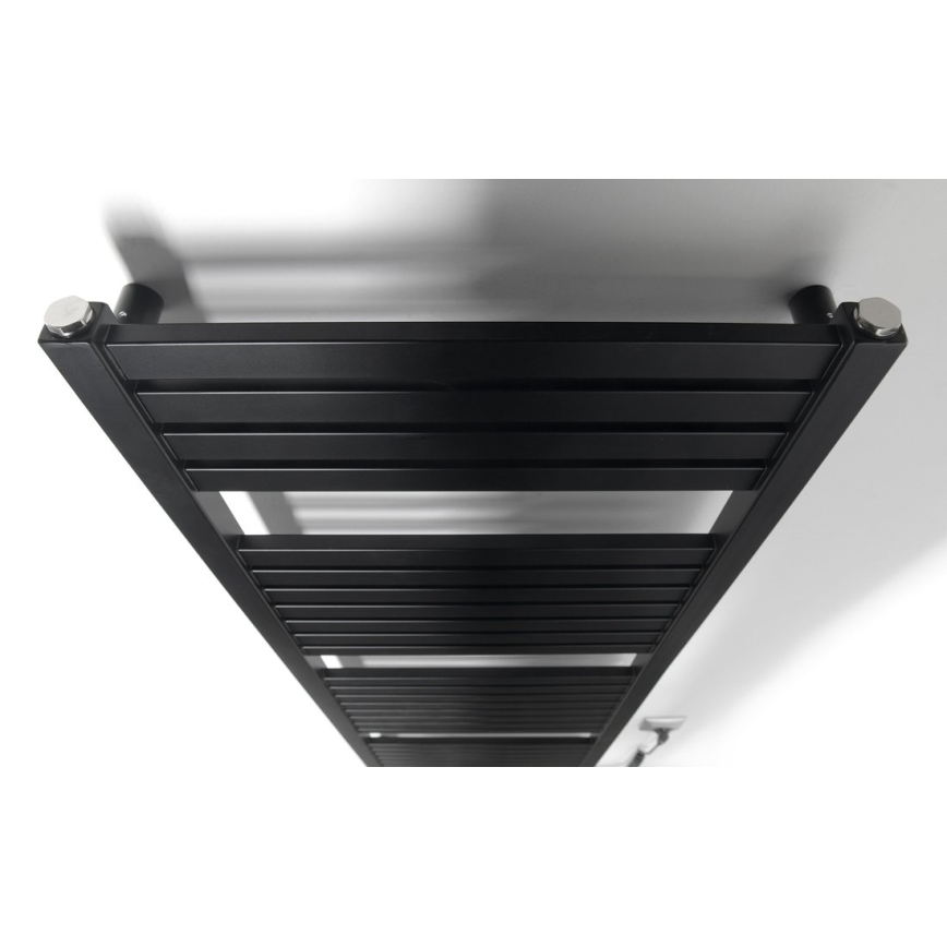 Aqualine - Ηλεκτρική πετσετοκρεμάστρα μπάνιου TONDI-E 500W/230V 133 cm ματ μαύρο ευθεία