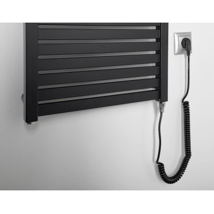 Aqualine - Ηλεκτρική πετσετοκρεμάστρα μπάνιου TONDI-E 500W/230V 133 cm ματ μαύρο ευθεία
