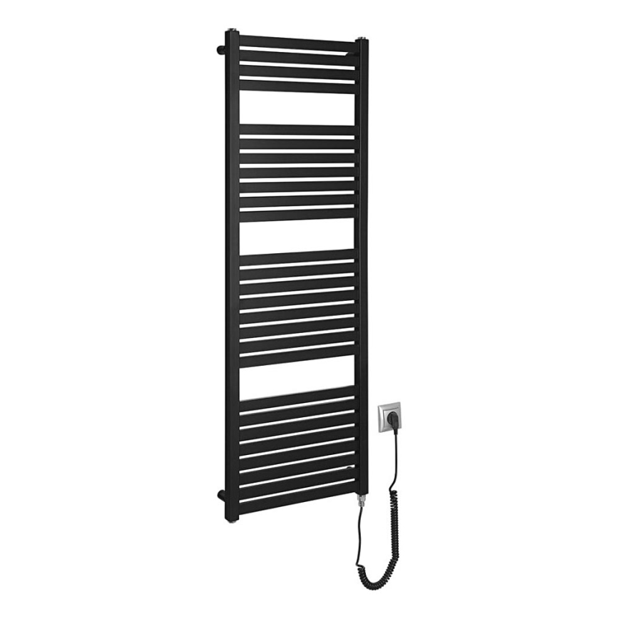 Aqualine - Ηλεκτρική πετσετοκρεμάστρα μπάνιου TONDI-E 500W/230V 133 cm ματ μαύρο ευθεία