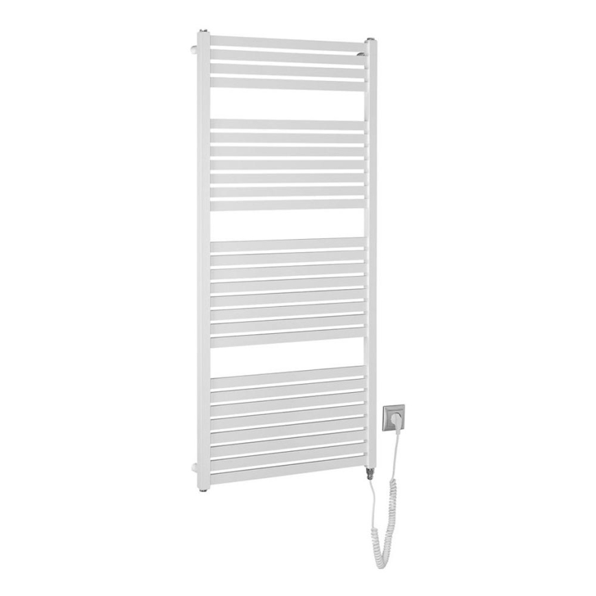 Aqualine - Ηλεκτρική πετσετοκρεμάστρα μπάνιου TONDI-E 600W/230V 133 cm λευκό ευθεία