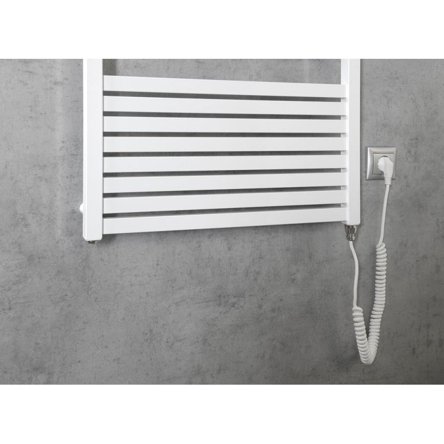 Aqualine - Ηλεκτρική πετσετοκρεμάστρα μπάνιου TONDI-E 600W/230V 133 cm λευκό ευθεία