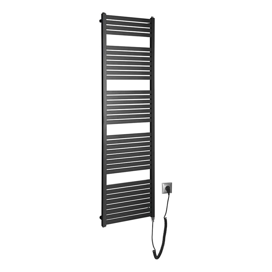Aqualine -Ηλεκτρική πετσετοκρεμάστρα μπάνιου TONDI-E 600W/230V 169 cm ματ μαύρο ευθεία