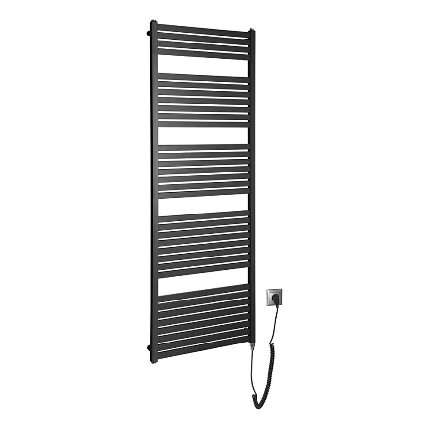 Aqualine - Ηλεκτρική πετσετοκρεμάστρα μπάνιου TONDI-E 800W/230V 169 cm ματ μαύρο ευθεία