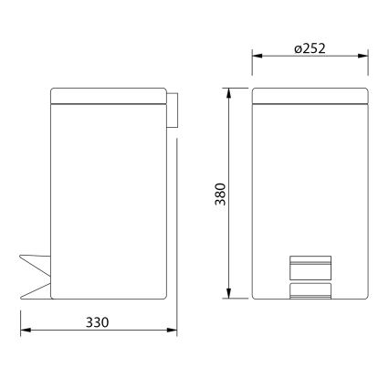 Aqualine - Κάδος απορριμμάτων SIMPLE LINE 12 l polished ανοξείδωτο ατσάλι