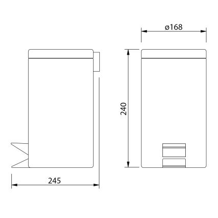 Aqualine - Κάδος απορριμμάτων SIMPLE LINE 3 l polished ανοξείδωτο ατσάλι