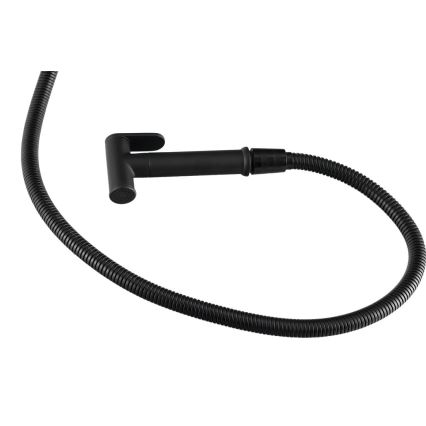 Aqualine - Μπαταρία μπιντέ εντοιχισμού με ντους ματ μαύρο