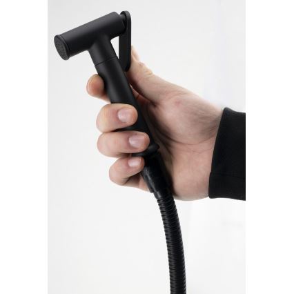 Aqualine - Μπαταρία μπιντέ εντοιχισμού με ντους ματ μαύρο