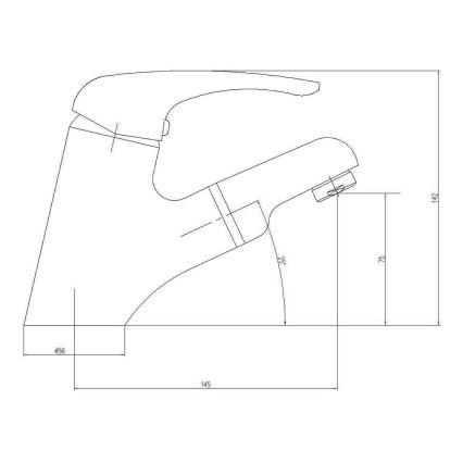 Aqualine - Μπαταρία νιπτήρα KASIOPEA 14,2 cm, γυαλιστερό χρώμιο