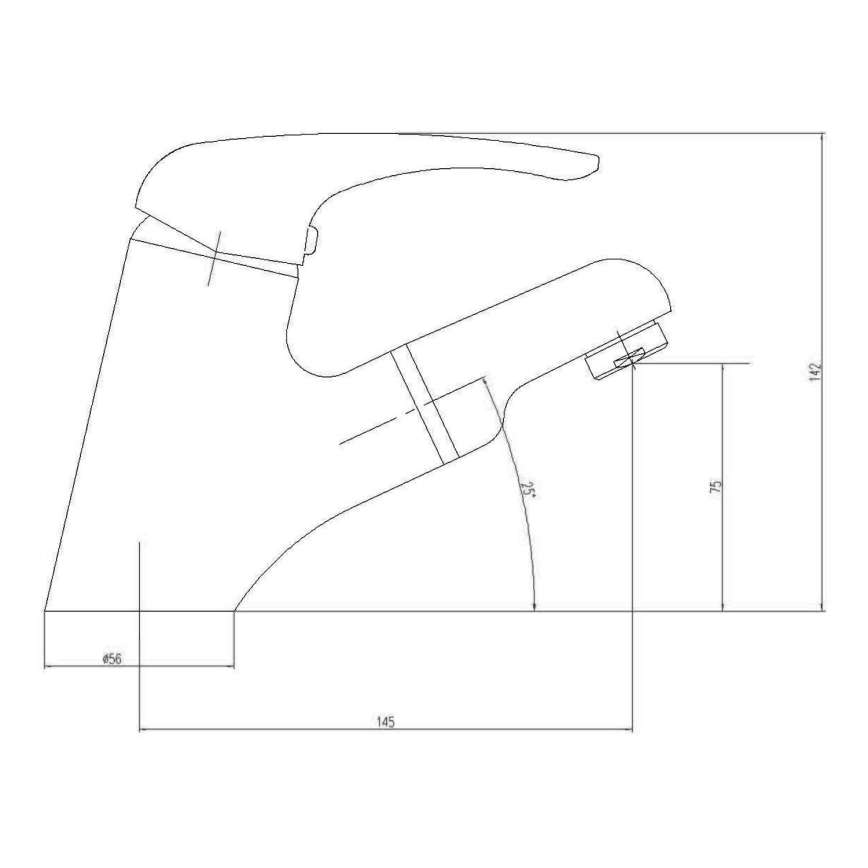 Aqualine - Μπαταρία νιπτήρα KASIOPEA 14,2 cm, γυαλιστερό χρώμιο