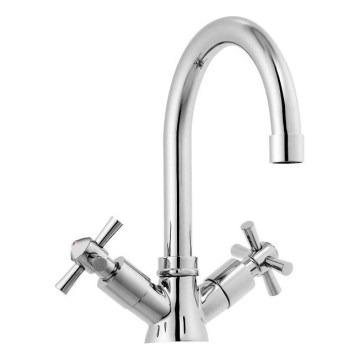 Aqualine - Μπαταρία νιπτήρα XENIA RETRO 22,2 cm γυαλιστερό χρώμιο