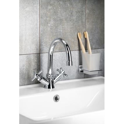 Aqualine - Μπαταρία νιπτήρα XENIA RETRO 22,2 cm γυαλιστερό χρώμιο