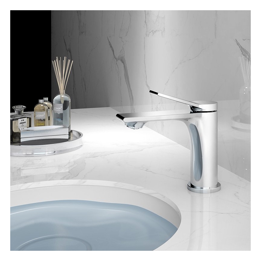 Aqualine - Μπαταρία νιπτήρος BOLERO γυαλιστερό χρώμιο