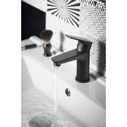 Aqualine - Μπαταρία νιπτήρος LOTTA ματ μαύρο