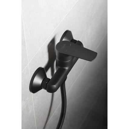 Aqualine - Μπαταρία ντους LOTTA ματ μαύρο