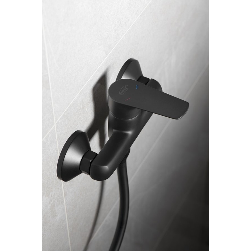 Aqualine - Μπαταρία ντους LOTTA ματ μαύρο