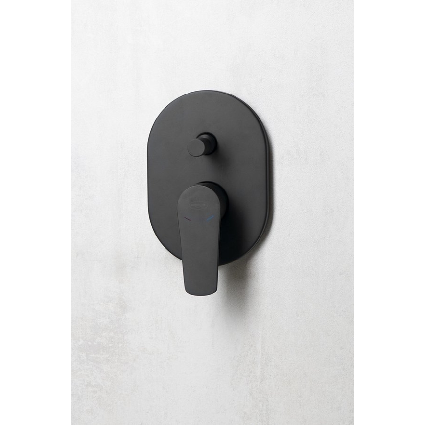 Aqualine - Μπαταρία ντους εντοιχισμού LOTTA ματ μαύρο