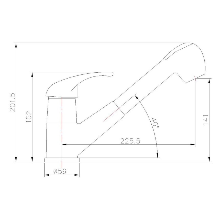 Aqualine - Μπαταρία νεροχύτη KASIOPEA 20 cm, γυαλιστερό χρώμιο