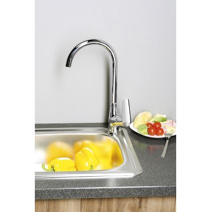 Aqualine - Μπαταρία νεροχύτη LOTTA σε γυαλιστερό χρώμιο