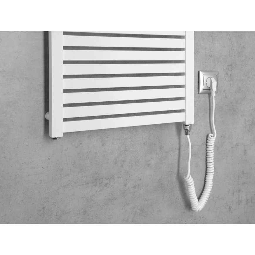 Aqualine - Μπάνιου ηλεκτρικά πετσετοκρεμάστρα TONDI-E 500W/230V 133 cm λευκό straight