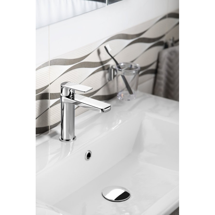 Aqualine - Μπαταρία νιπτήρος DAPHNE 15,5 cm γυαλιστερό χρώμιο