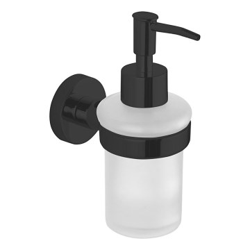 Aqualine - Ντισπένσερ υγρού σαπουνιού τοίχου SAMBA 150 ματ γαλακτερό Γυαλί/ματ μαύρο