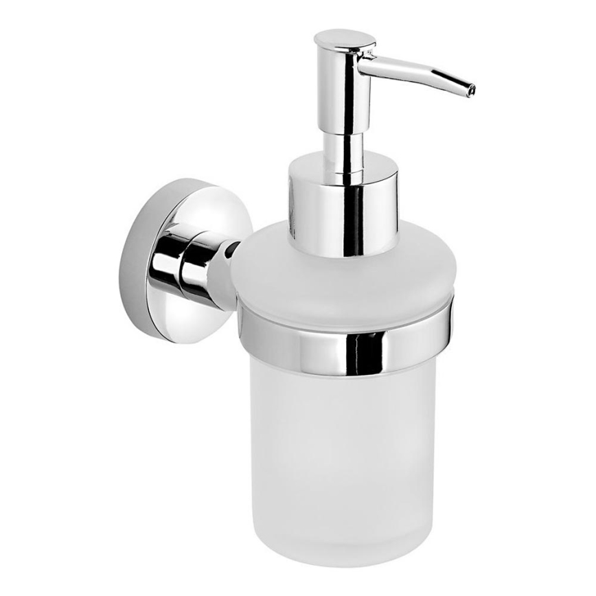 Aqualine - Ντισπένσερ υγρού σαπουνιού τοίχου SAMBA 150 mm γαλακτερό Γυαλί/γυαλιστερό χρώμιο