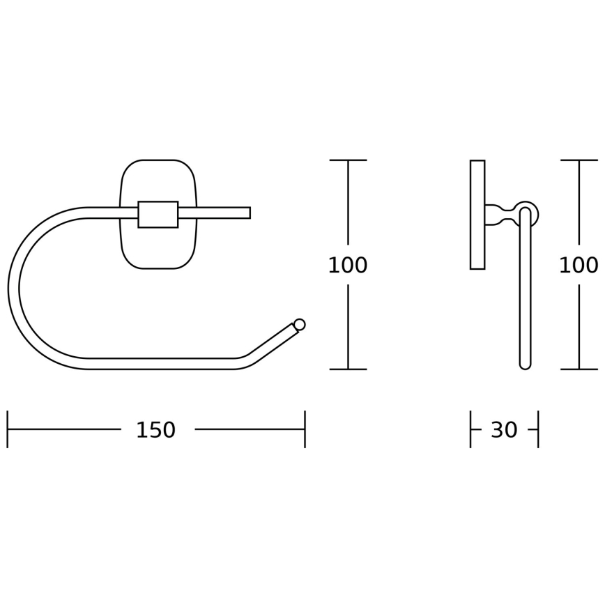 Aqualine - Χαρτοθήκη RUMBA γυαλιστερό χρώμιο