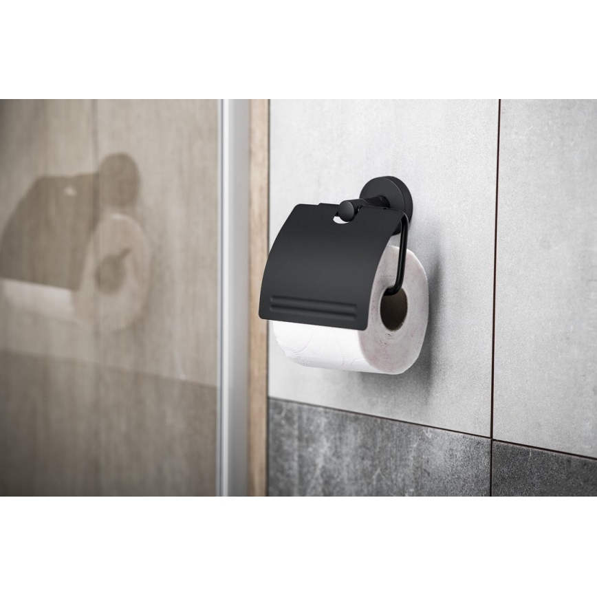 Aqualine - Χαρτοθήκη με καπάκι SAMBA μαύρο