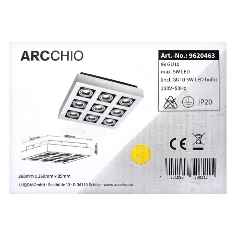 Arcchio - LED Σποτ VINCE 9xGU10/230V