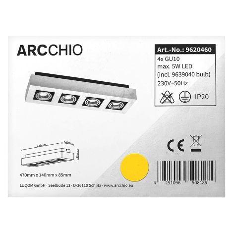 Arcchio - Σποτ LED VINCE 4xGU10/10W/230V