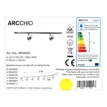Arcchio - Φωτιστικό σποτ Dimming LED in rail system RONKKA 5xGU10/5W/230V