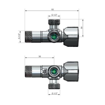 Arco - Συνδυασμένη γωνιακή βαλβίδα ARCO, γυαλιστερό χρώμιο