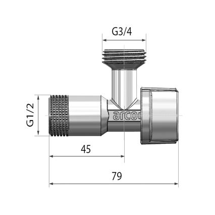 Arco - Βαλβίδα πλυντηρίου, γυαλιστερό χρώμιο