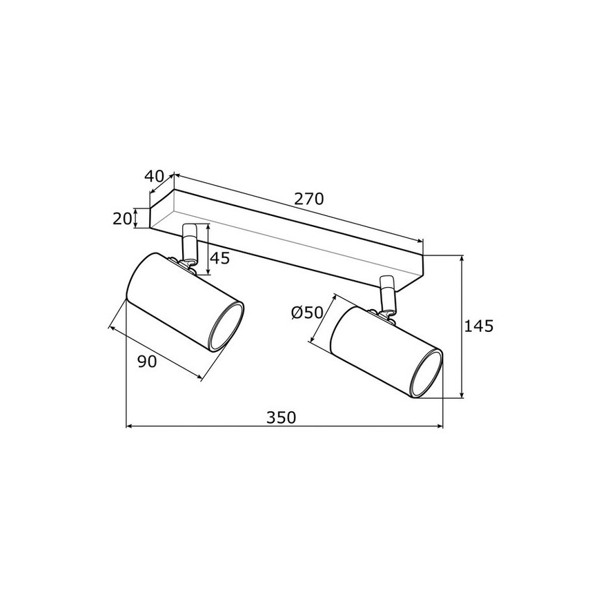 Argon 0889 - Φωτιστικό σποτ LAGOS 2xGU10/5W/230V ορείχαλκο/μαύρο