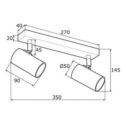 Argon 0890 - Φωτιστικό σποτ LAGOS 2xGU10/5W/230V λευκό/χρυσό