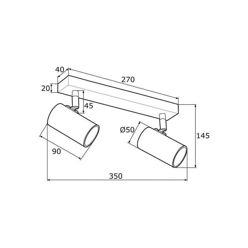 Argon 0890 - Φωτιστικό σποτ LAGOS 2xGU10/5W/230V λευκό/χρυσό