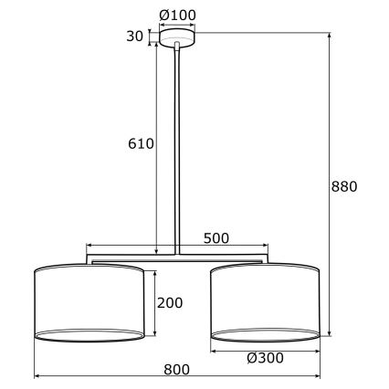 Argon 0898 - Πολύφωτο on a pole KARIN 2xE27/15W/230V ορείχαλκος/μαύρο