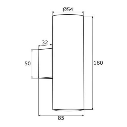 Argon 0909 - Φωτιστικό τοίχου MITOS 2xGU10/5W/230V μαύρο