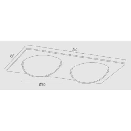 Argon 1046 - Χωνευτό φωτιστικό OLIMP 2xGU10-AR111/12W/230V λευκό