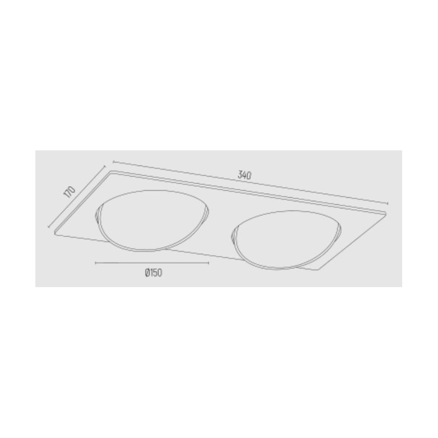 Argon 1046 - Χωνευτό φωτιστικό OLIMP 2xGU10-AR111/12W/230V λευκό