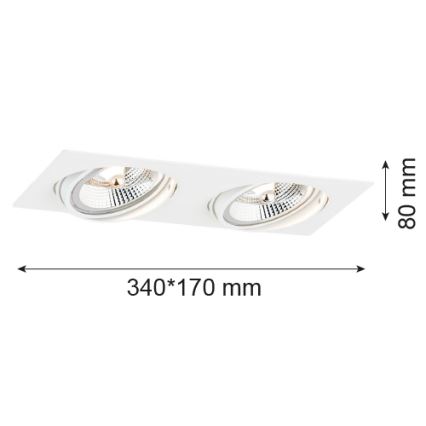 Argon 1046 - Χωνευτό φωτιστικό OLIMP 2xGU10-AR111/12W/230V λευκό