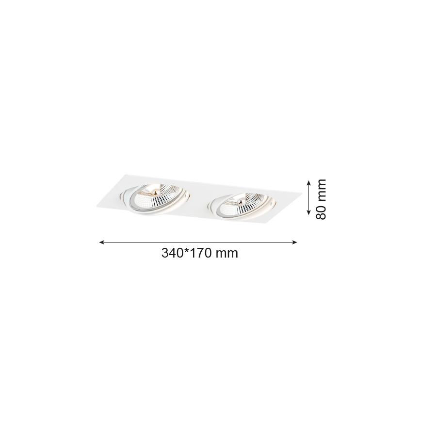 Argon 1046 - Χωνευτό φωτιστικό OLIMP 2xGU10-AR111/12W/230V λευκό