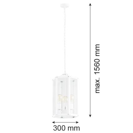 Argon 1251 - Κρεμαστό φωτιστικό οροφής μονόφωτο BODRUM 3xE27/15W/230V λευκό