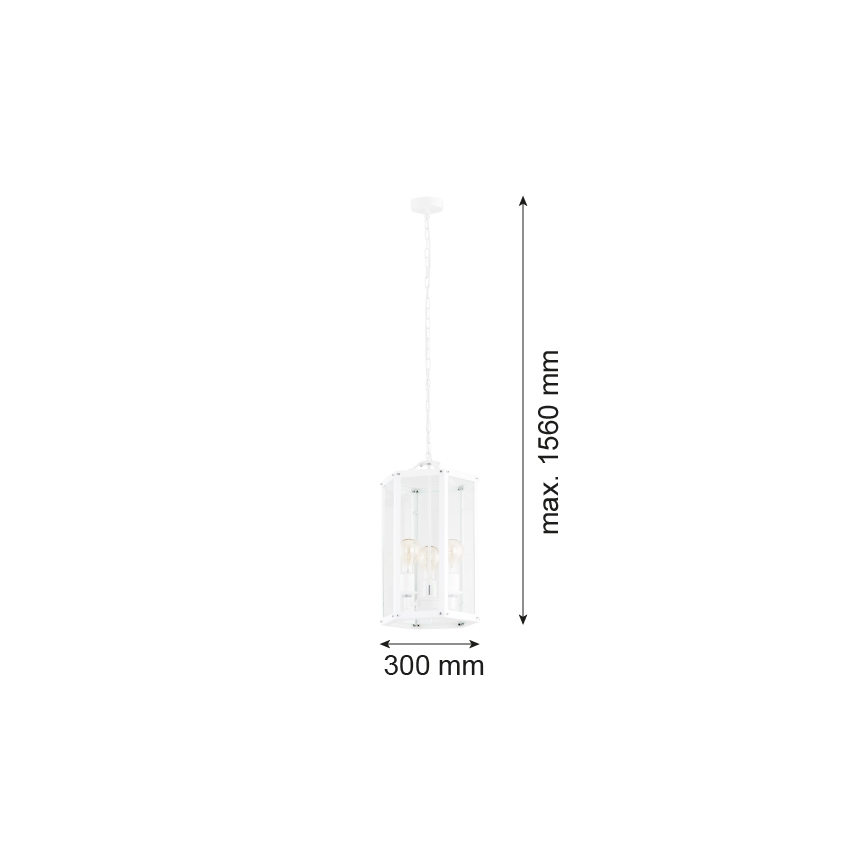 Argon 1251 - Κρεμαστό φωτιστικό οροφής μονόφωτο BODRUM 3xE27/15W/230V λευκό