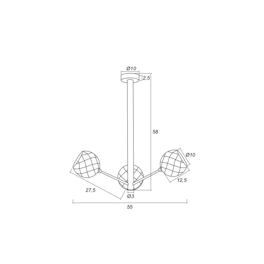 Argon 1358 - Κρεμαστό πολύφωτο LED BELLUNO 3xLED/5W/230V